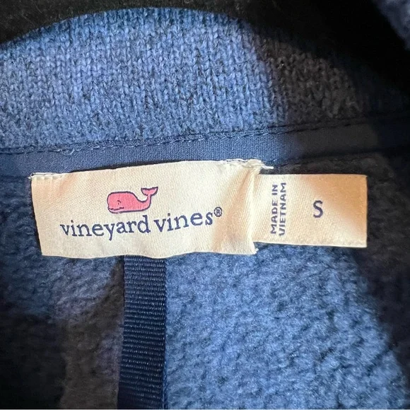 VINEYARD VINES Blue Sleeveless Zip Front Fleece Vest, S - Picture 11 of 12